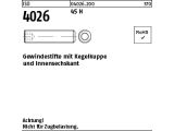 500 x ISO 4026 Gewindestift mit Kegelkuppe 45H M2,5x6