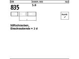 100 x Stiftschrauben DIN 835 5.8 M6 x 45