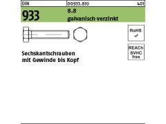 50 x Sechskantschrauben DIN 933 8.8 M18 x 25 verzinkt - Pegnitz-Schra,  50,16 €