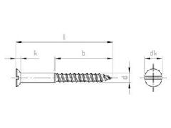 DIN 97 Senkkopf-Holzschrauben mit Schlitz Edelstahl A2, Holzschrauben, Edelstahl-Schrauben