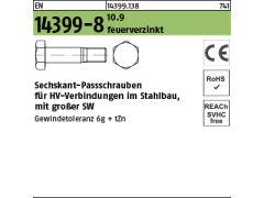 1 x HV Passschrauben EN 14399-8 10.9 M24 x 80 - Peiner Feuerverzinkt ,  26,88 €
