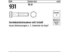 1 x Sechskantschrauben DIN 931 10.9 M30 x 200